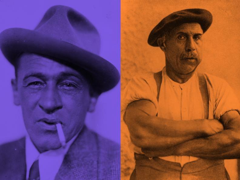 Portraits de Blaise Cendrars ( 1924. © H. Martinie, Roger-Viollet) et d’Adolf Wölfli (sans date. © Collection de l’Art Brut)