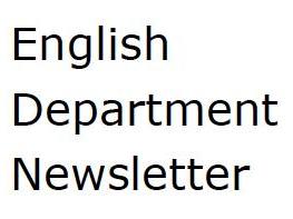 English Department Newsletter