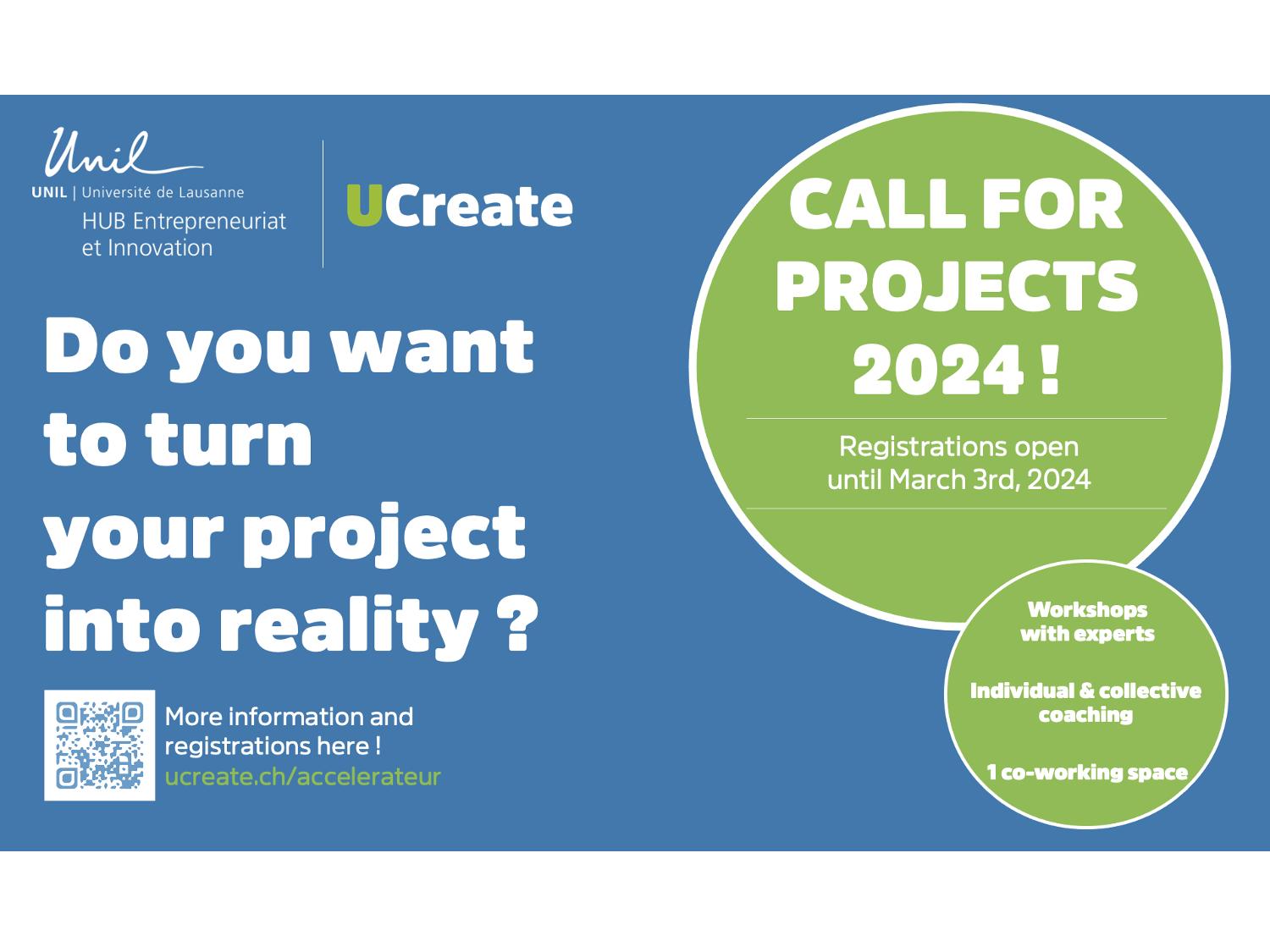 UCreate - Call for projects to join the spring 2024 session