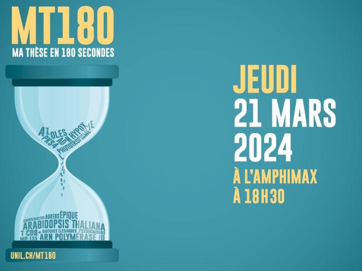Le concours « Ma thèse en 180 secondes » aura lieu à l’UNIL le 21 mars 2024 !
