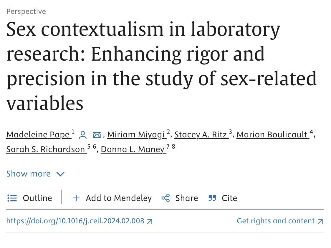 Sex contextualism in laboratory research: Enhancing rigor and precision in the study of sex-related variables