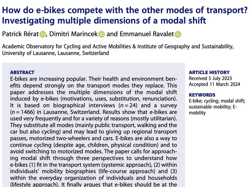 Quels sont les effets des vélos à assistance électrique sur la mobilité?