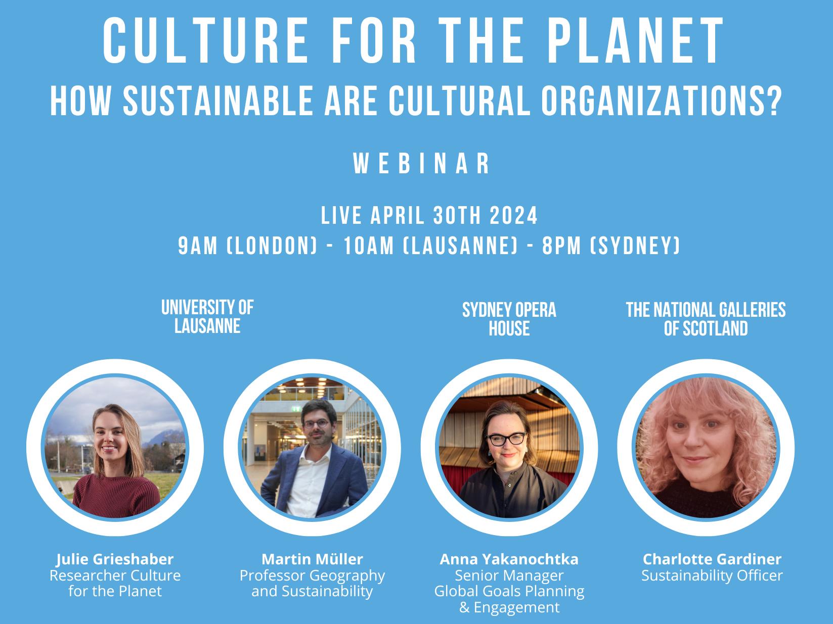 Culture for the Planet. How sustainable are cultural organizations? 