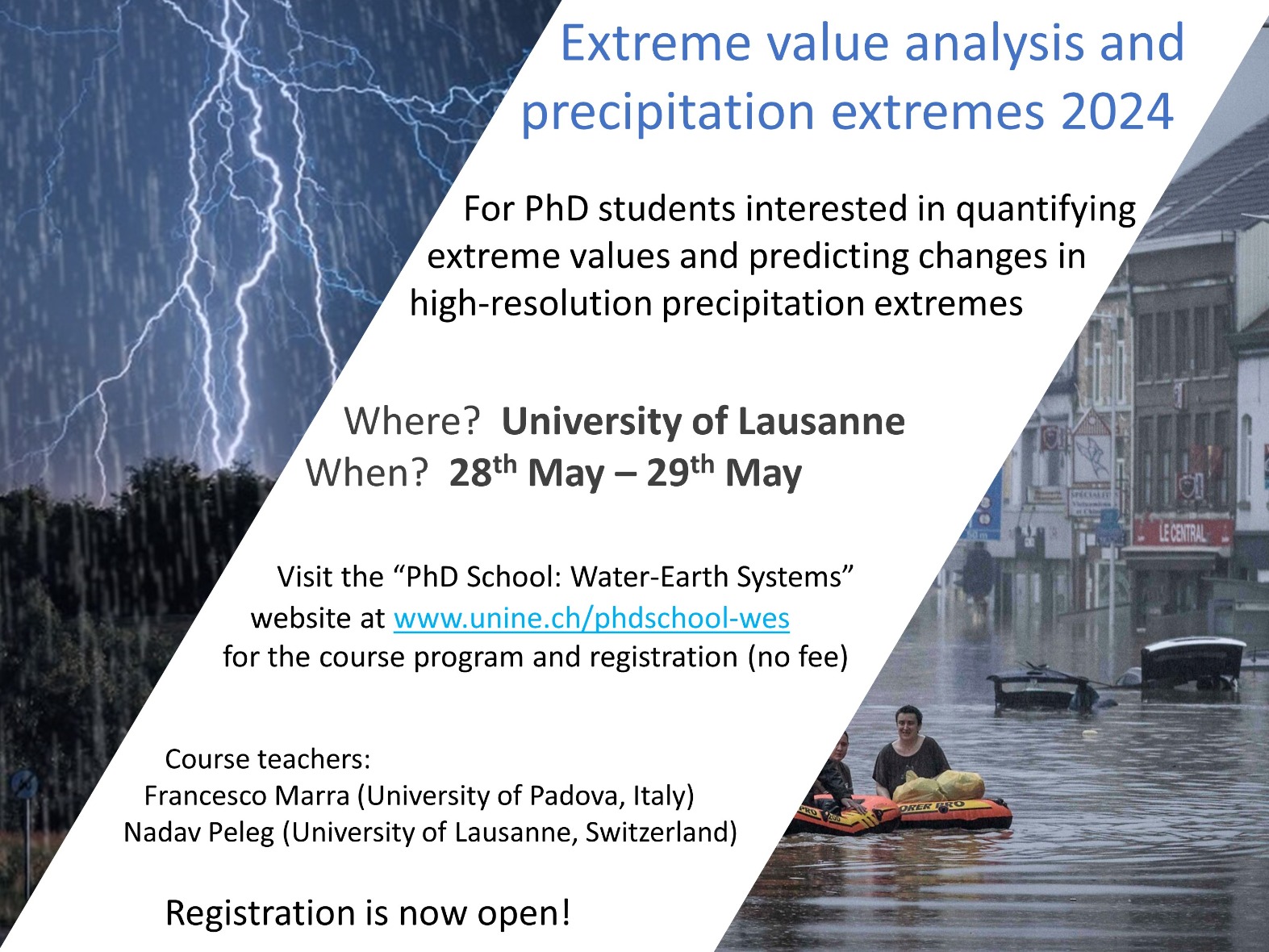 Water-Earth Systems PhD School Course: Extreme value analysis and precipitation extremes