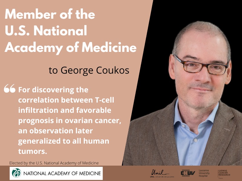 George Coukos élu membre de l'Académie Nationale de Médecine Américaine