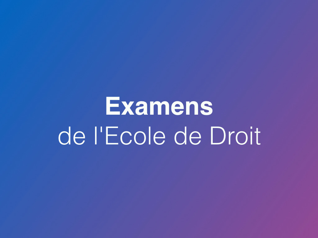 Inscription aux examens de la session 01/25