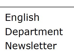 English Department Newsletter