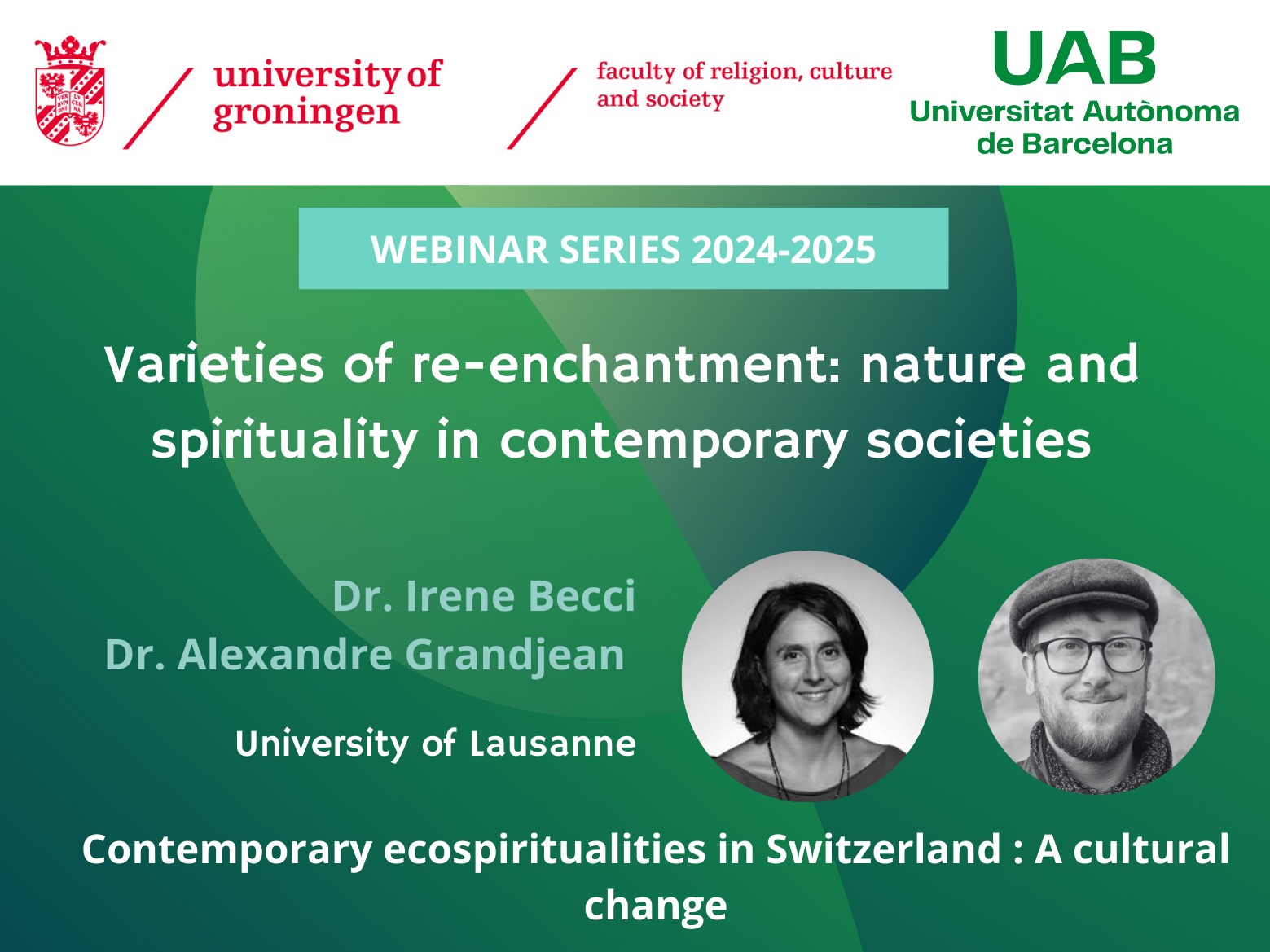 Varieties of re-enchantment: nature and spirituality in contemporary societies (Webinar)