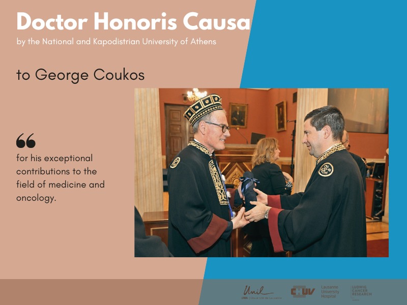 Le Prof. George Coukos reçoit le titre de Doctor Honoris Causa de la NKUA