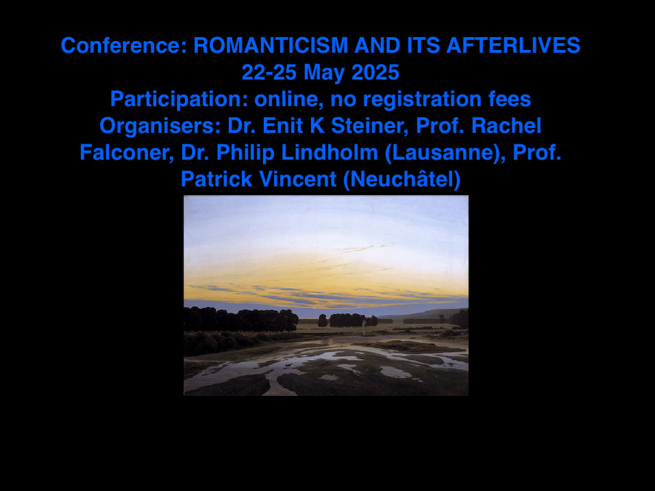 Online Conference: ROMANTICISM AND ITS AFTERLIVES - Registration