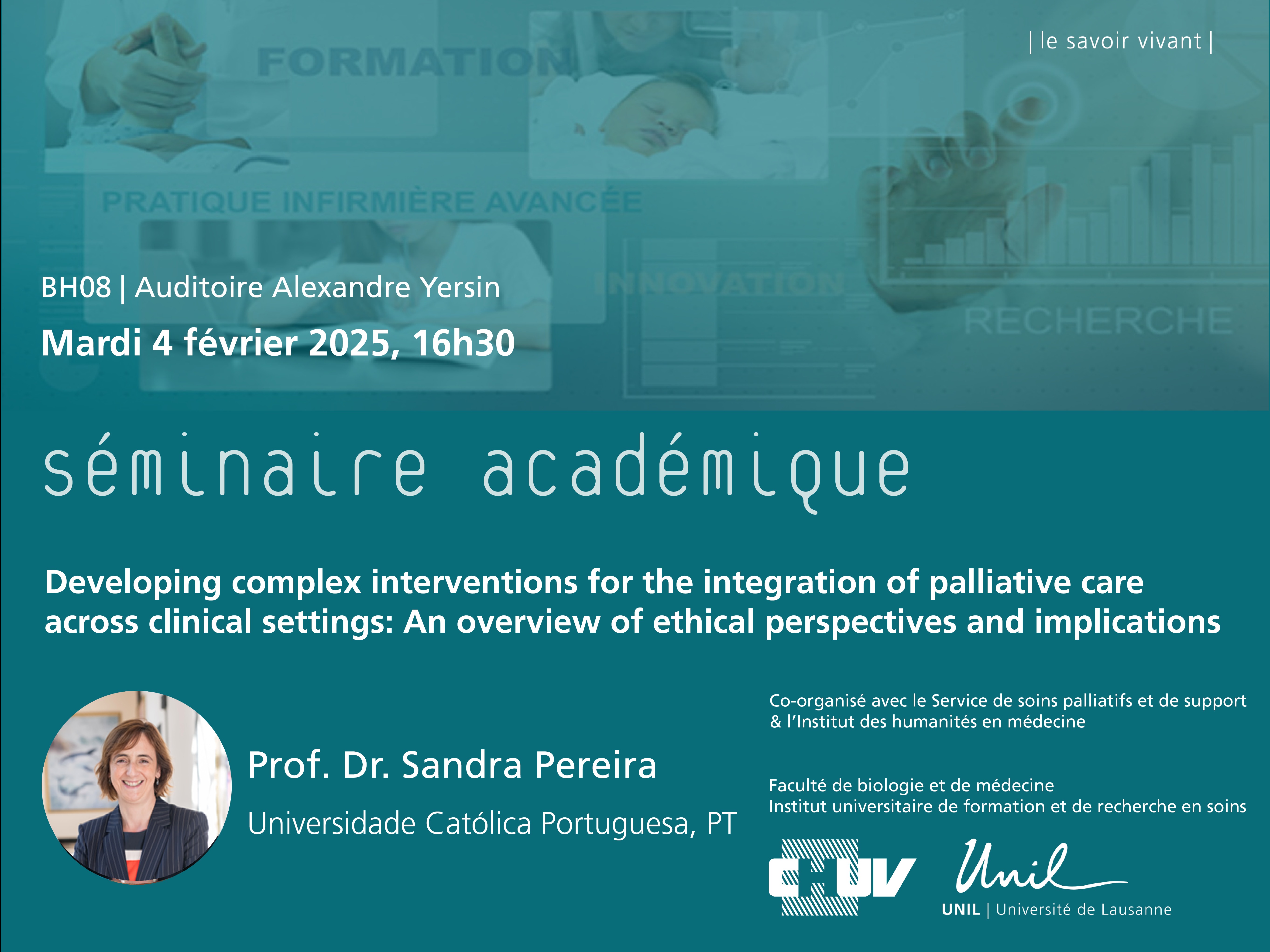 Séminaire académique en Médecine palliative - Prof. Dr. Sandra Pereira 